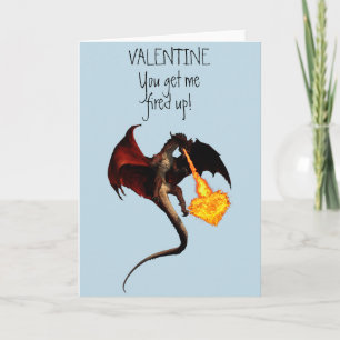 Carte Heureuse Sainte-Valentin Red Dragon Fire Heart