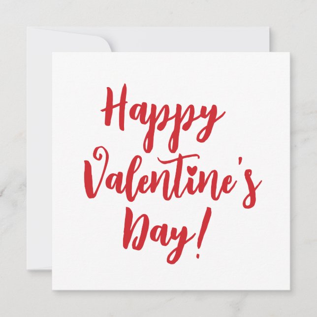 Carte Heureuse Sainte-Valentin rouge typographie moderne (Devant)