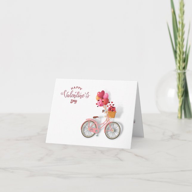 Carte Heureuse Sainte-Valentin | Vélos et ballons (Devant)