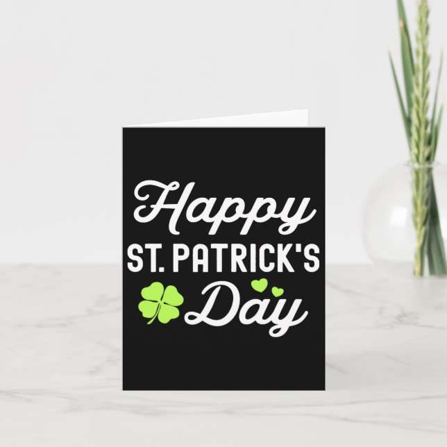 Carte Heureuse Shamrock Jour de la Saint Patrick Lucky W (Devant)