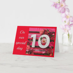 Carte HEUREUX **10e ANNIVERSAIRE** FEMME OU MARI