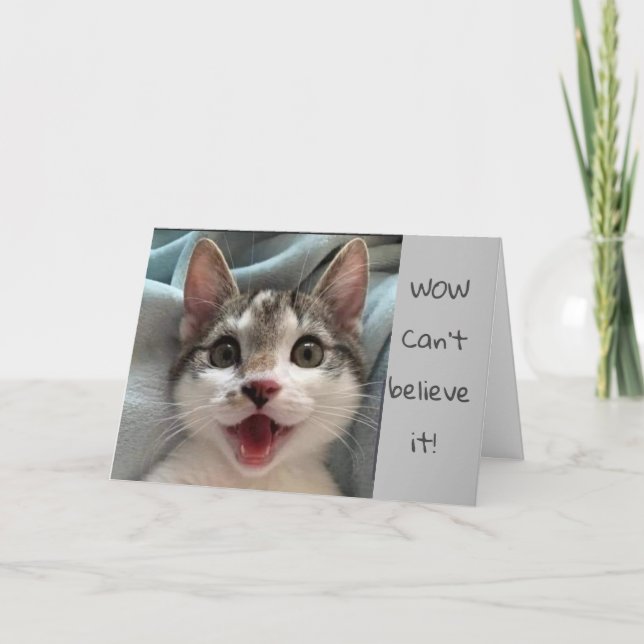 Carte HEUREUX **16ème** ANNIVERSAIRE "WOW" (Devant)