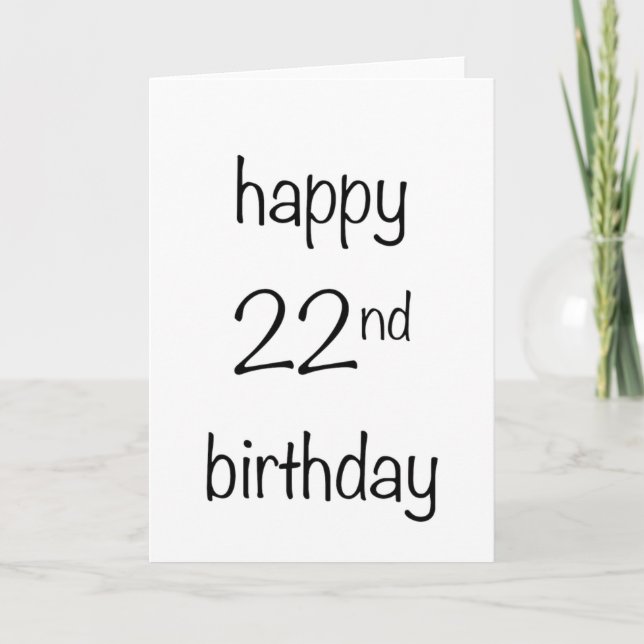 Carte heureux 22e anniversaire (Devant)