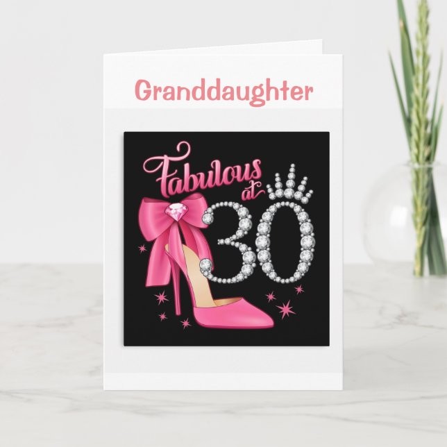 Carte HEUREUX *30e ANNIVERSAIRE POUR VOUS * GRAND-FILLE* (Devant)