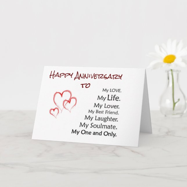 CARTE HEUREUX **ANNIVERSAIRE** À L'AMOUR DE MA VIE (Petite plante)