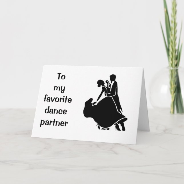 CARTE HEUREUX ANNIVERSAIRE "MON PARTENAIRE DE DANSE PRÉF (Devant)