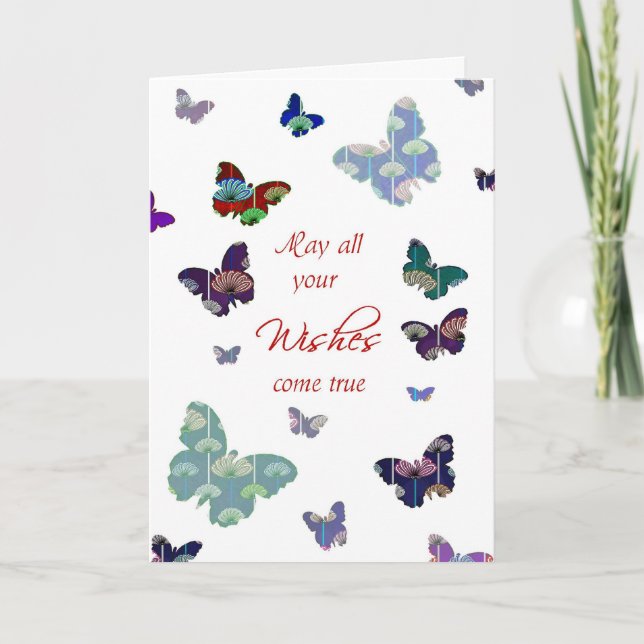 Carte heureux anniversaire que tous vos souhaits devienn (Devant)