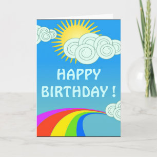 CARTE "HEUREUX" ANNIVERSAIRE" RAINBOW SKY