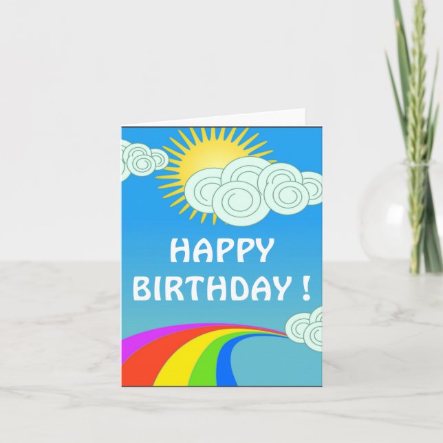 CARTE "HEUREUX ANNIVERSAIRE" RAINBOW SKY (Devant)