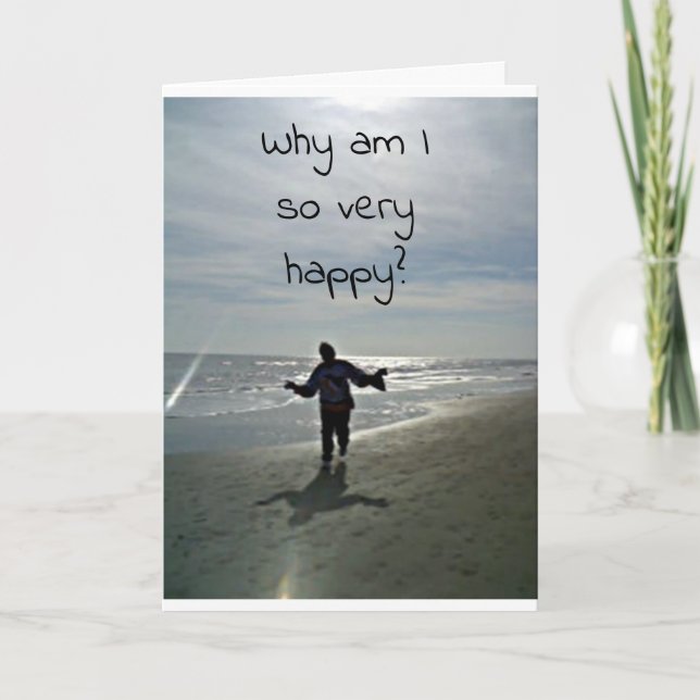 CARTE "HEUREUX ANNIVERSAIRE" SOUHAITE DE LA "PLAGE" (Devant)