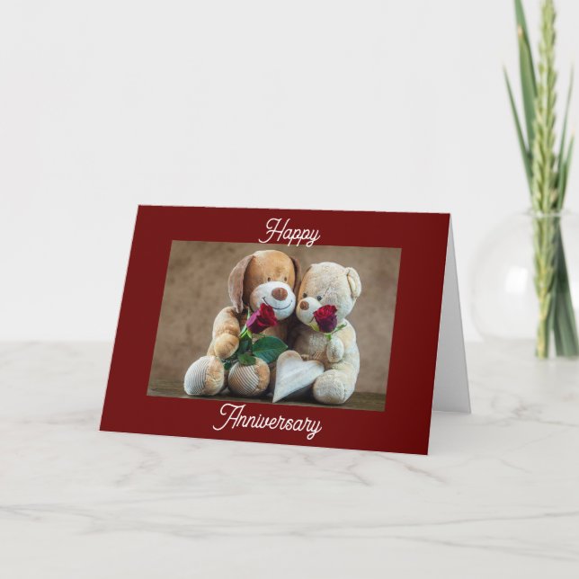 CARTE HEUREUX ANNIVERSAIRE TEDDY BEAR STYLE (Devant)