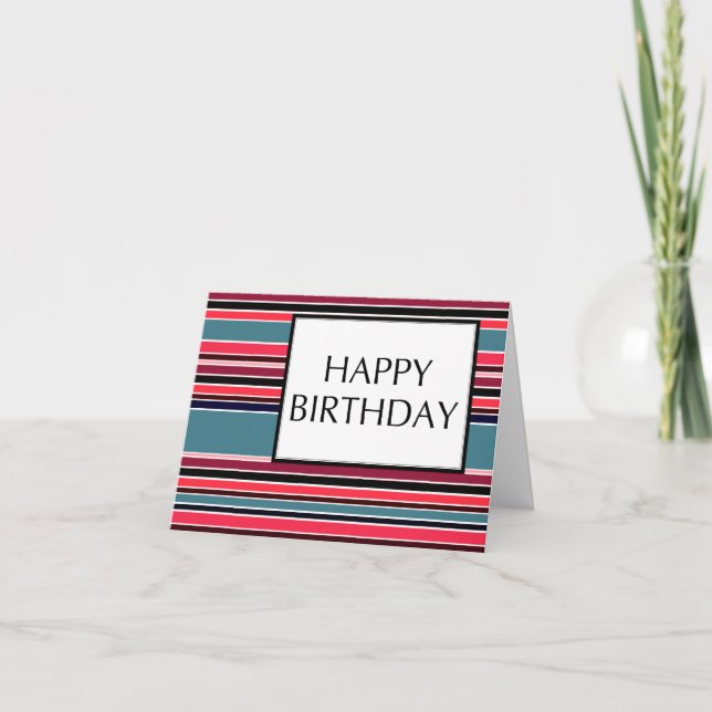 Carte heureux anniversaire (wineStripes) (Devant)