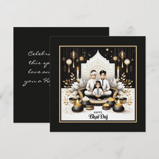 Carte Heureux Bhai Duj (Devant / Derrière)