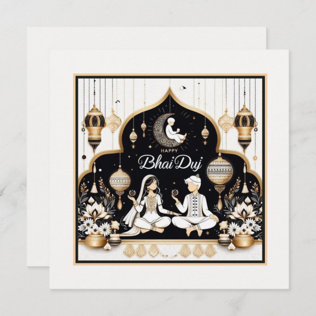 Carte Heureux Bhai Duj (Devant / Derrière)