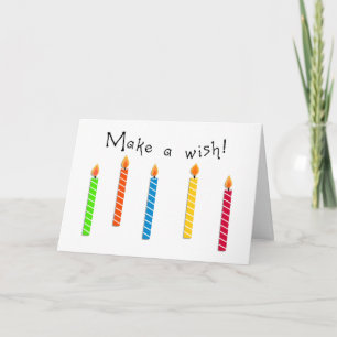 Carte Heureux bougies colorées Anniversaire Voeux