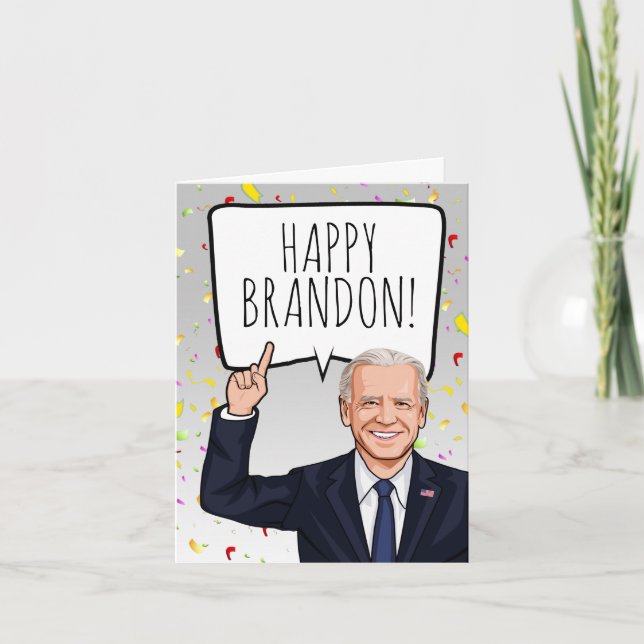 Carte Heureux Brandon ! Allons-y Anniversaire. (Devant)
