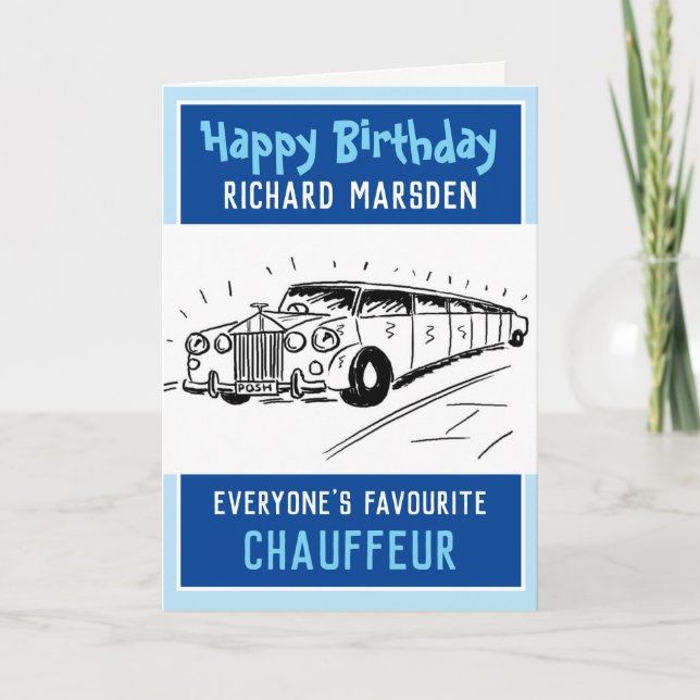 Carte Heureux Chauffeur ou chauffeur d'anniversaire (Devant)