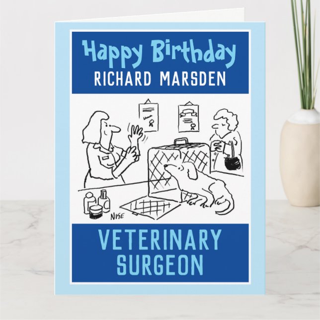Carte Heureux chirurgien vétérinaire d'anniversaire (Devant)