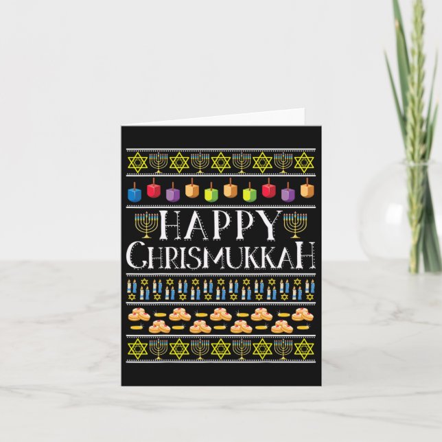 Carte Heureux Chrismukkah Hanoukka horrible thème de Noë (Devant)