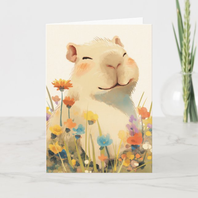 Carte Heureux comme un capybara (Devant)