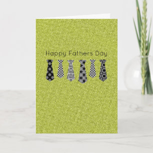 Carte HEUREUX Cravate de FÊTE DES PÈRES Green Denim Fun