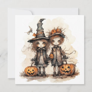 Carte heureux enfants halloween