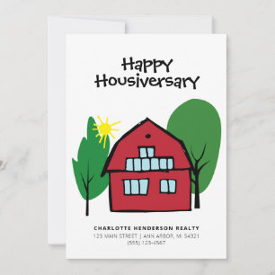 Carte Heureux Housiversary Red Barn Appréciation du clie