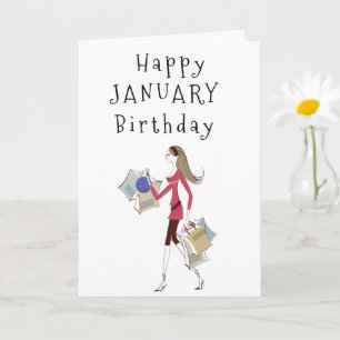 CARTE HEUREUX ***JANVIER*** ANNIVERSAIRE POUR **HER** CA