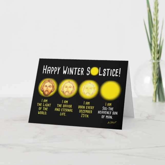 CARTE HEUREUX SOLSTICE HIVER ! - (Devant)