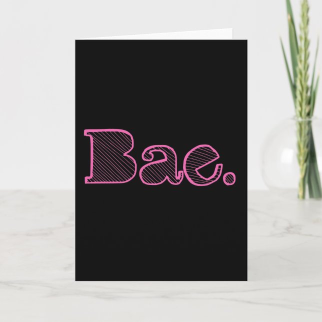 Carte Hey Bae. girlfriend boyfriend slang (Devant)
