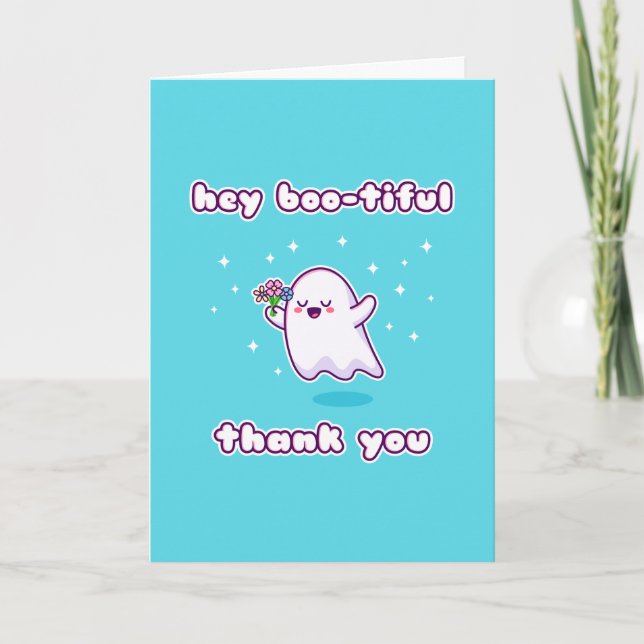 Carte Hey Boo-tiful Merci Pun Card (Devant)