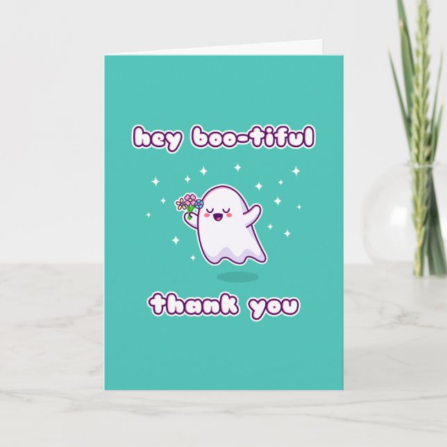 Carte Hey Boo-tiful Merci Pun Card (Devant)