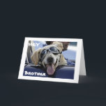 CARTE HEY *FRÈRE* A UN ANNIVERSAIRE COOL<br><div class="desc">THIS "HIP DOG" IS SO READY TO TELL YOUR ***BROTHER** TO HAVE A **COOL* BIRTHDAY !</div>