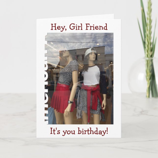 CARTE HEY GIRL AMI-C'EST TON ANNIVERSAIRE (COMMERCE) (Devant)