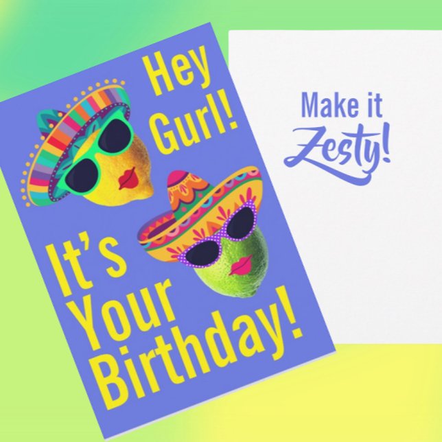 Carte Hey Gurl Personnalisé Drôle Citron Vert (Hey Gurl! )