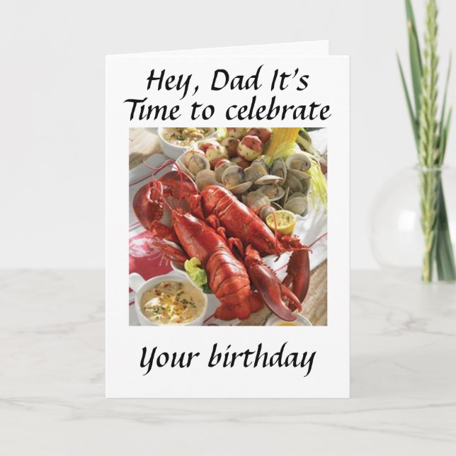 CARTE HEY PAD ICI UN SOUHAIT D'ANNIVERSAIRE D'UN LOBSTER (Devant)