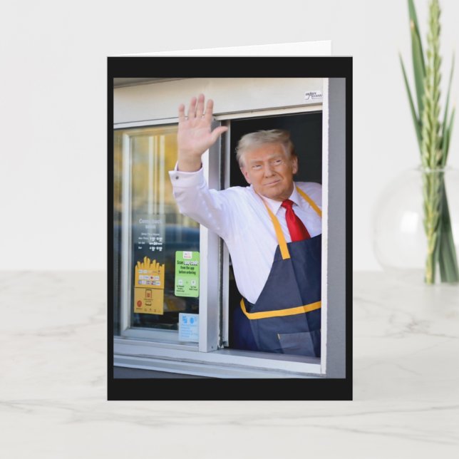 Carte Hi Get Your Burger Donald Trump Cooks Fries Worker (Devant)