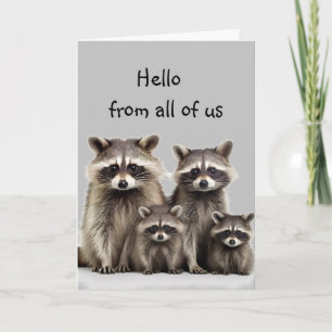 Carte Hi Thing You Cute Raccoon Group Family Fun