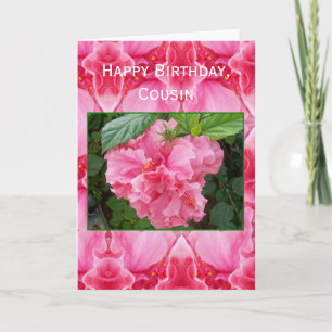 Carte Hibiscus Cousin Personnalisé Anniversaire