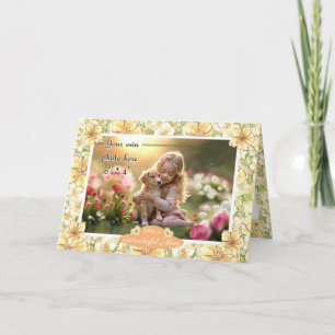 Carte Hibiscus & dentelle JAUNE