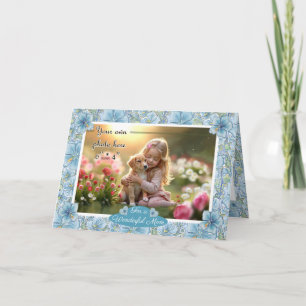 Carte Hibiscus & dentelle TURQUOISE