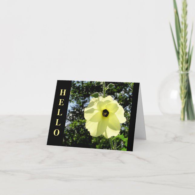 CARTE HIBISCUS/MOONLIGHT-YELLOW, BACKLIT DU SOLEIL/ "HEL (Devant)