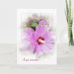 Carte hibiscus rose avec cadre de masque
