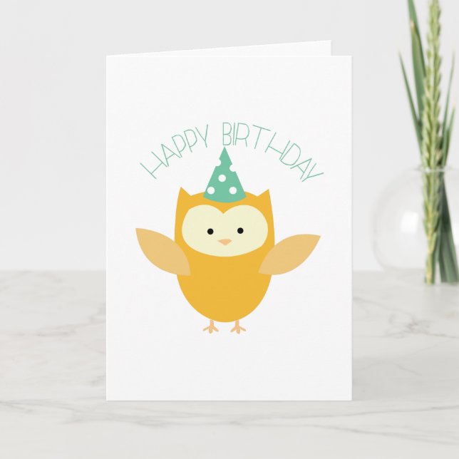 Carte Hibou d'anniversaire (Devant)