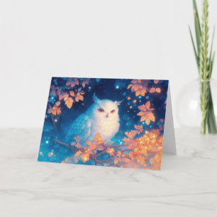 Carte Hibou d'automne dans un crépuscule rêveur