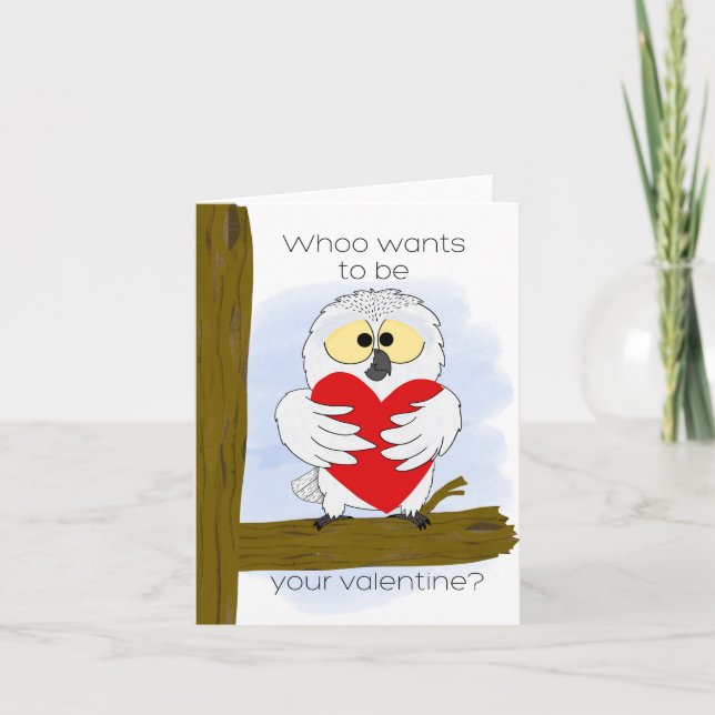 Carte Hibou de la Saint-Valentin (Devant)