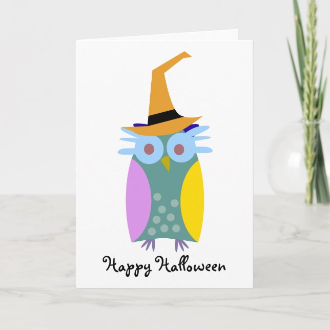 Carte hibou de l'halloween (Devant)