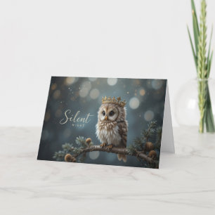Carte Hibou de Noël silencieux Noël Mignon Animal d'hive