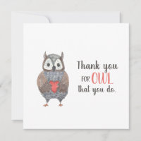 Hibou de Remerciement pour les Enseignants