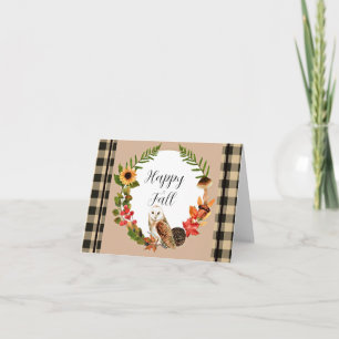 Carte Hibou et nature avec texte personnalisable 